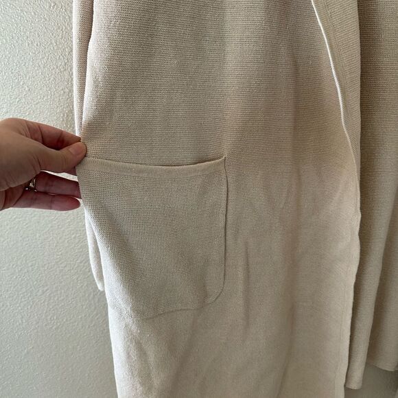 J Crew Juliette Collarless Sweater Blazer Cardigan in Linen Blend Cream Size XL - Picture 5 of 10